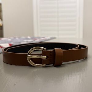 Ann Taylor Tan Belt with Silver Buckle